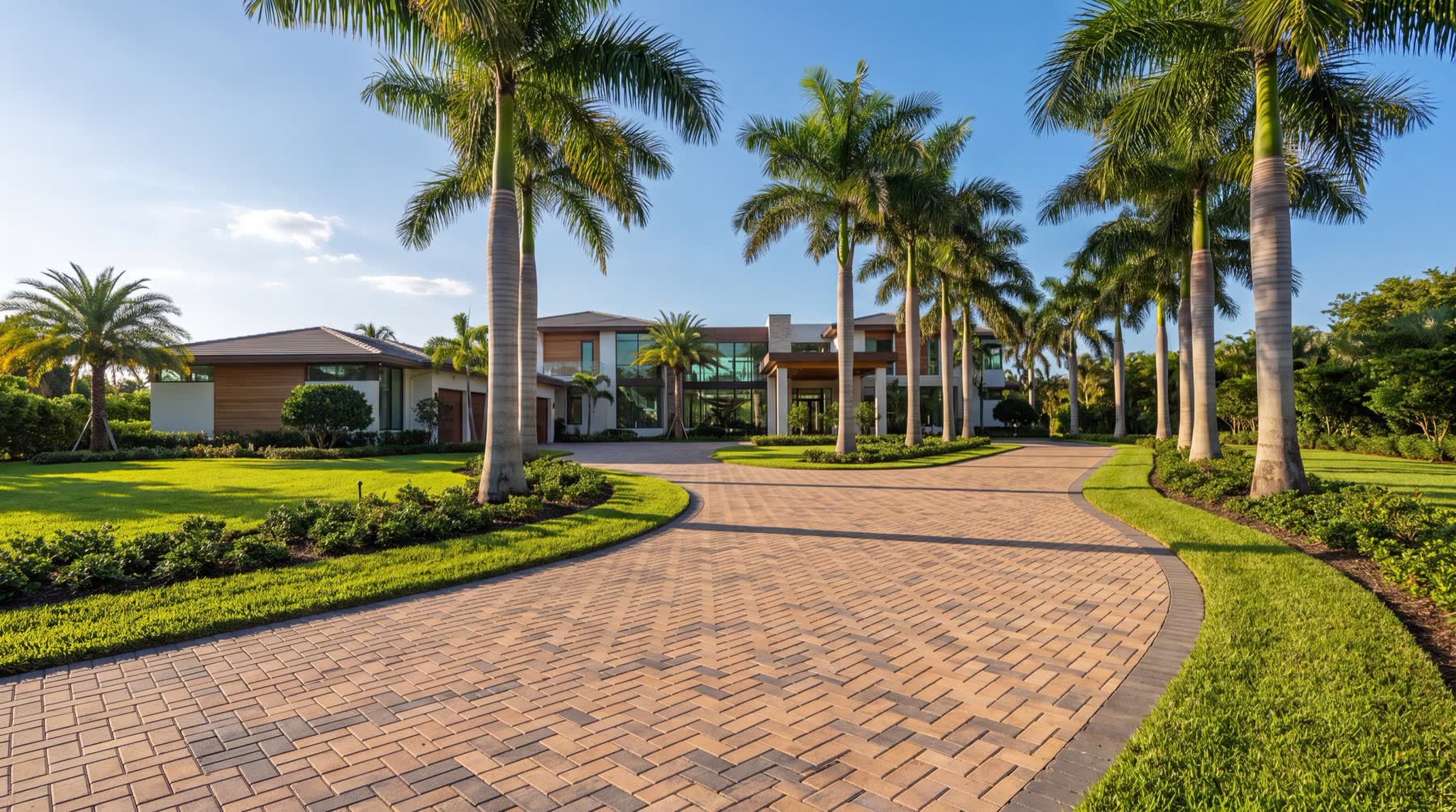 Driveway pavers installed by Groundworks in Brevard County