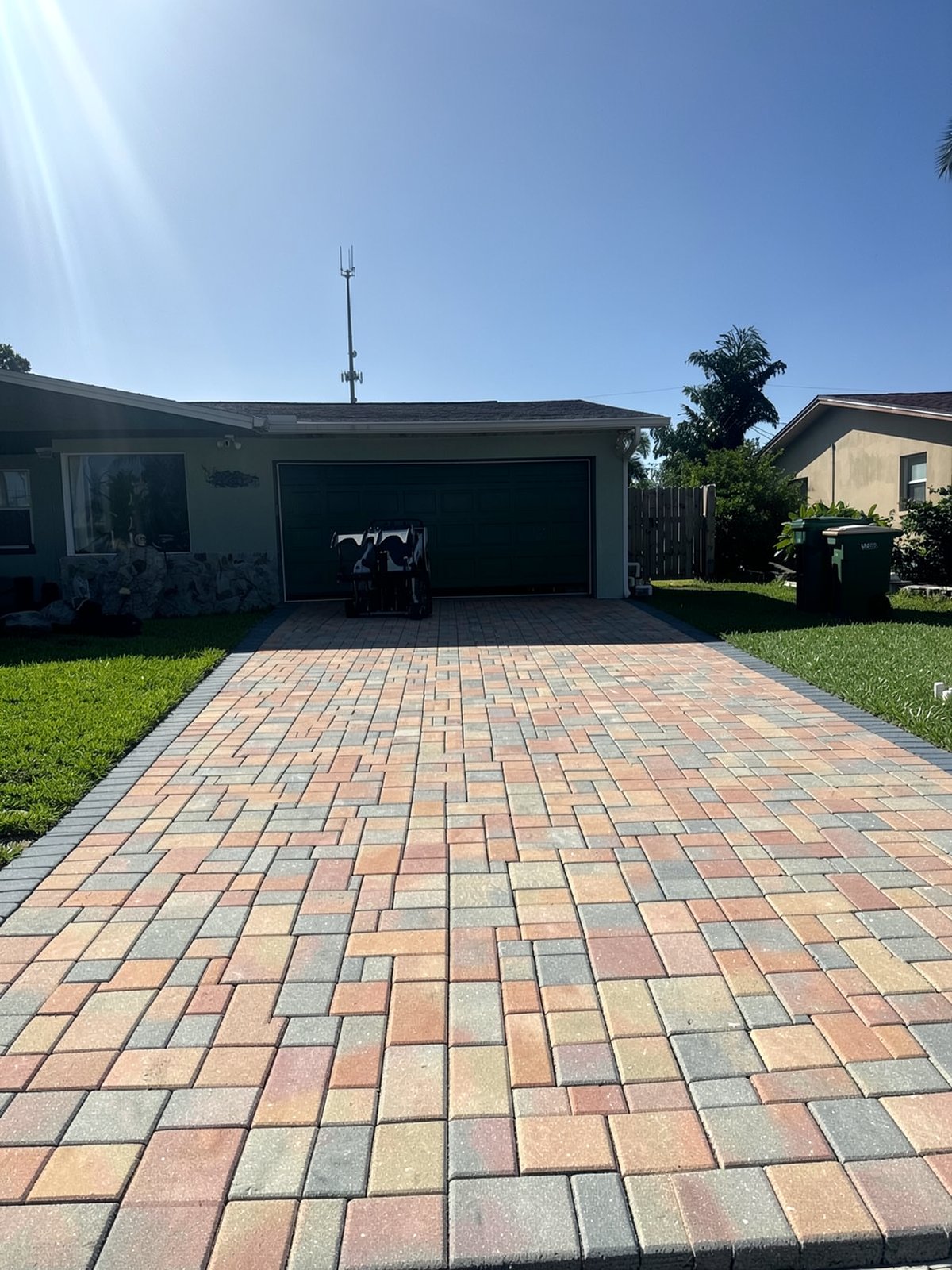 Design concept render of a paver or turf project — AI visualization, not a completed job