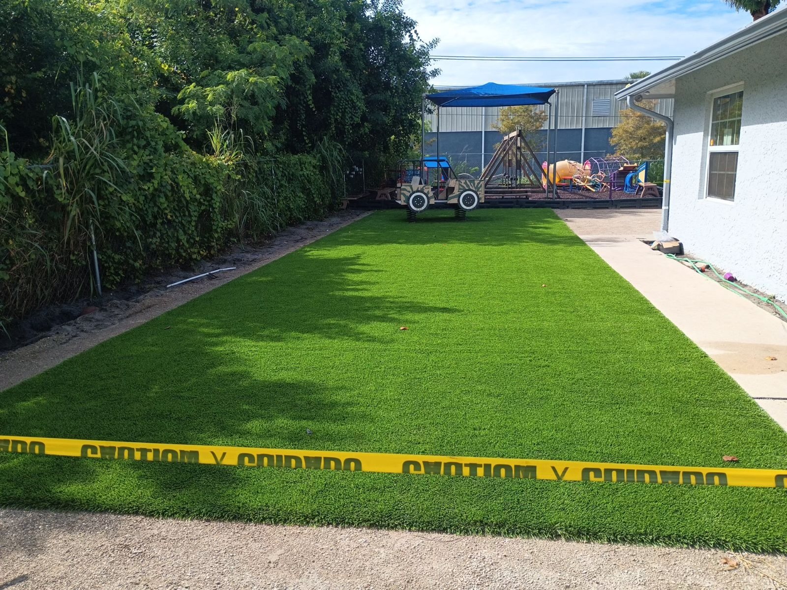 Completed paver and turf installation by Groundworks, Brevard County