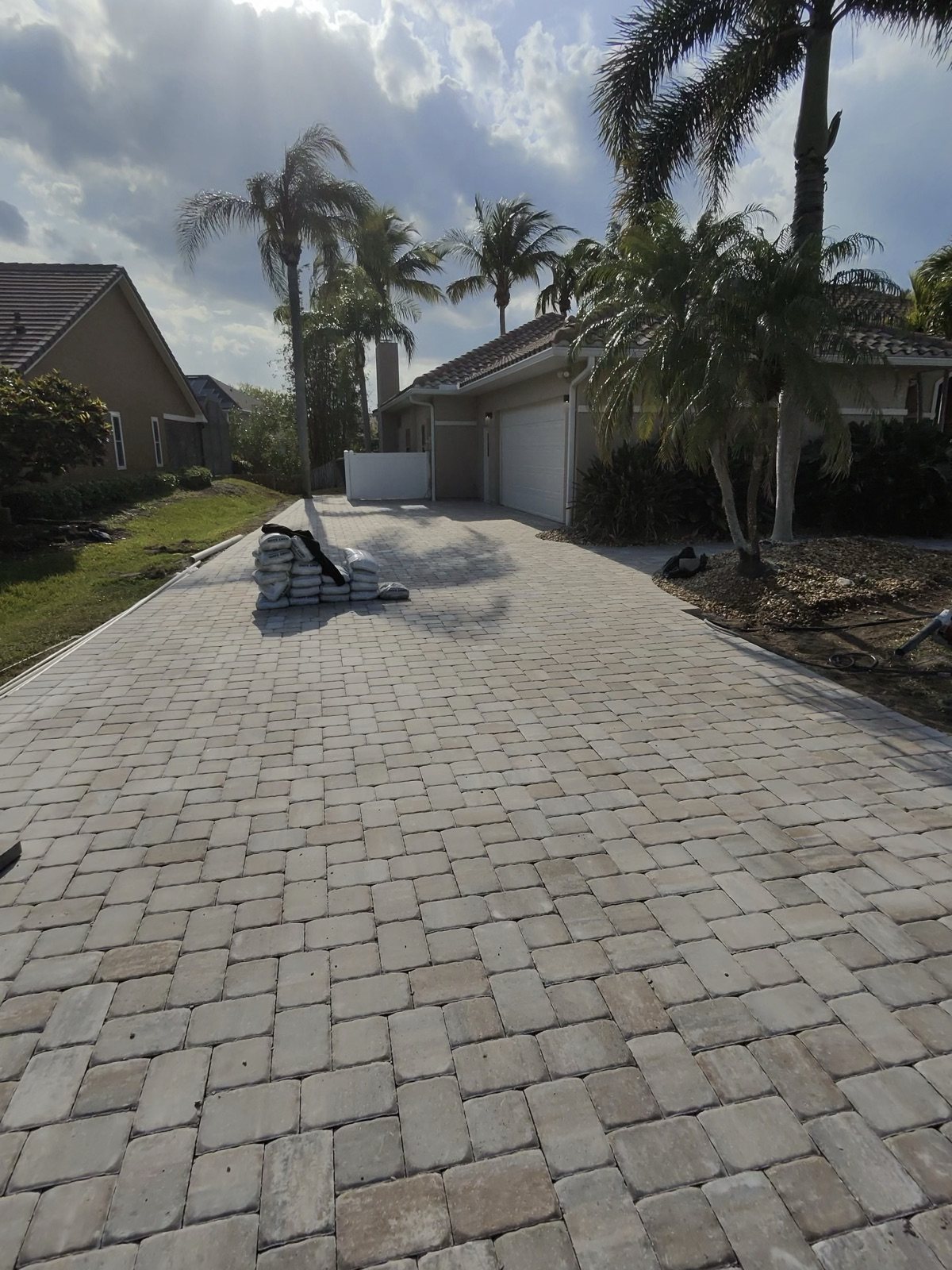 Completed paver and turf installation by Groundworks, Brevard County