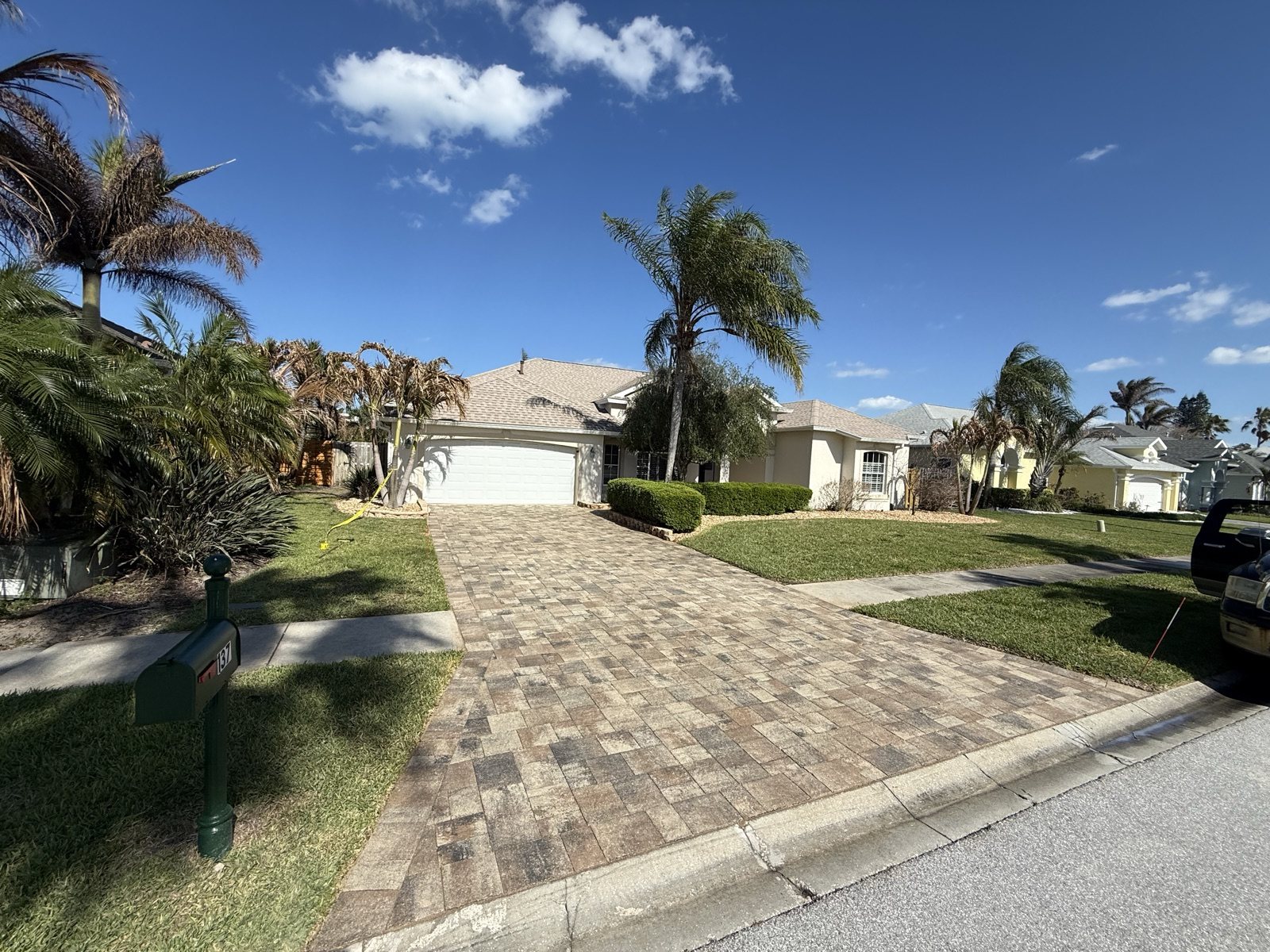 Completed paver and turf installation by Groundworks, Brevard County
