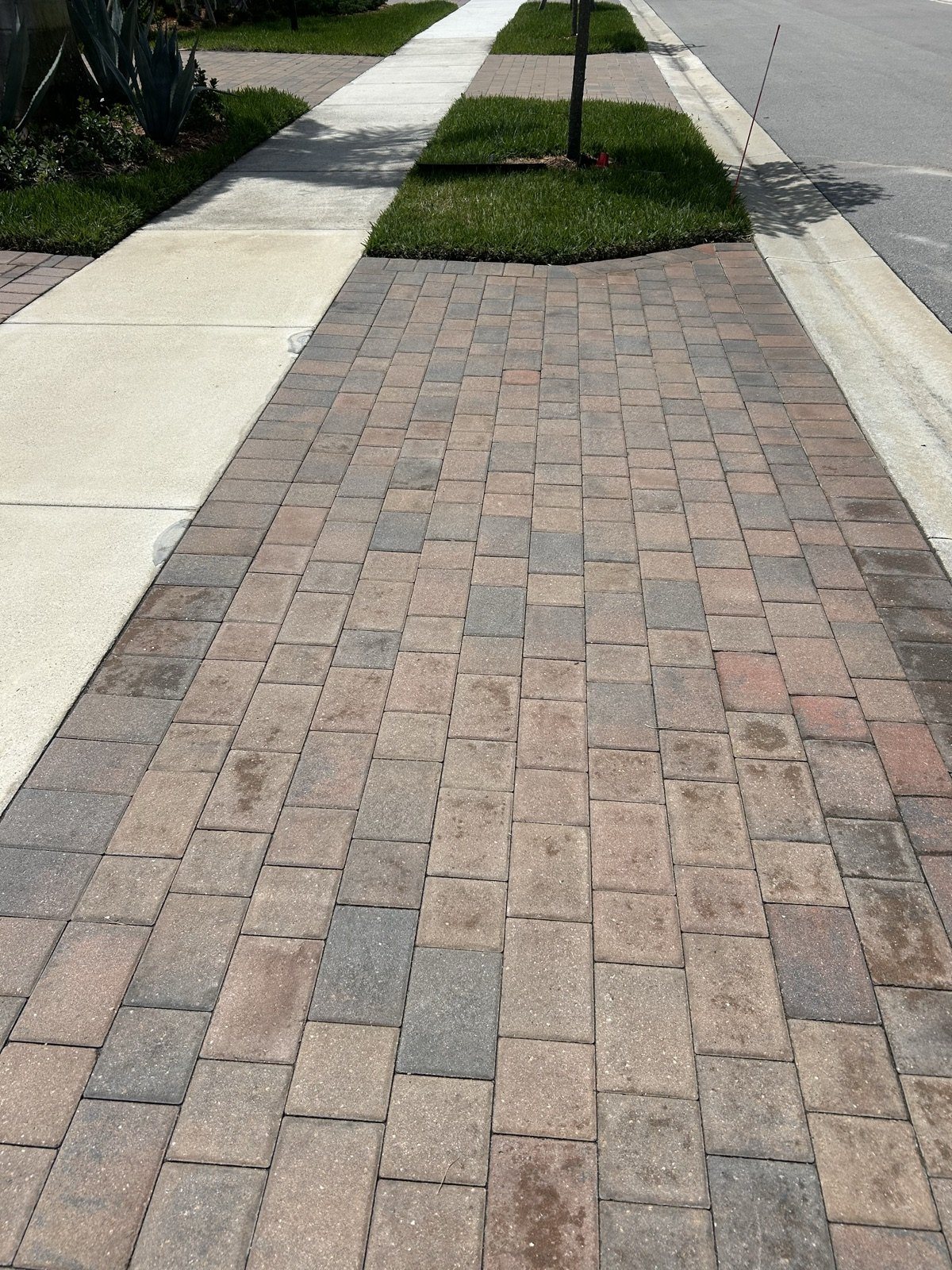 Completed paver and turf installation by Groundworks, Brevard County
