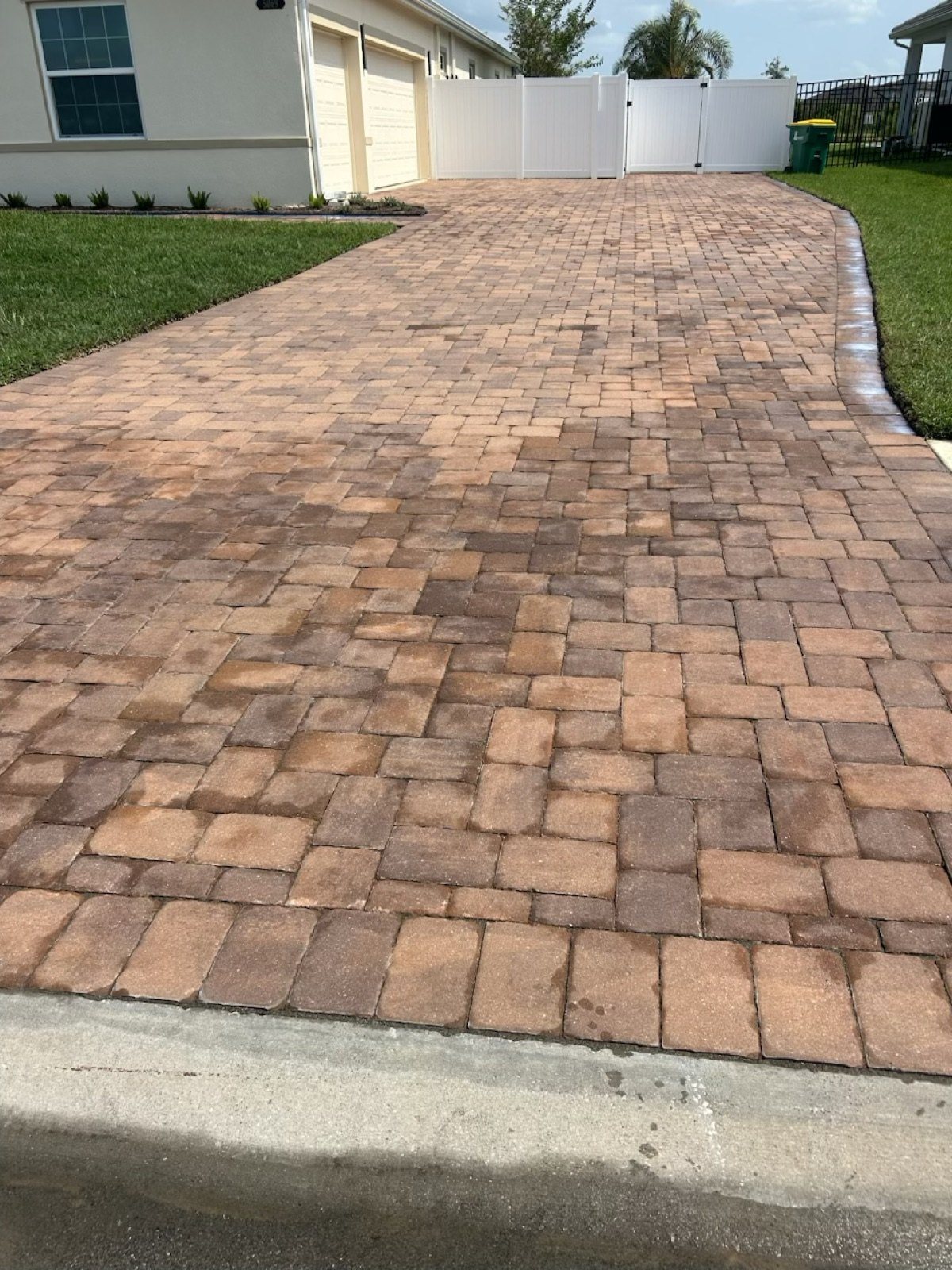 Completed paver and turf installation by Groundworks, Brevard County