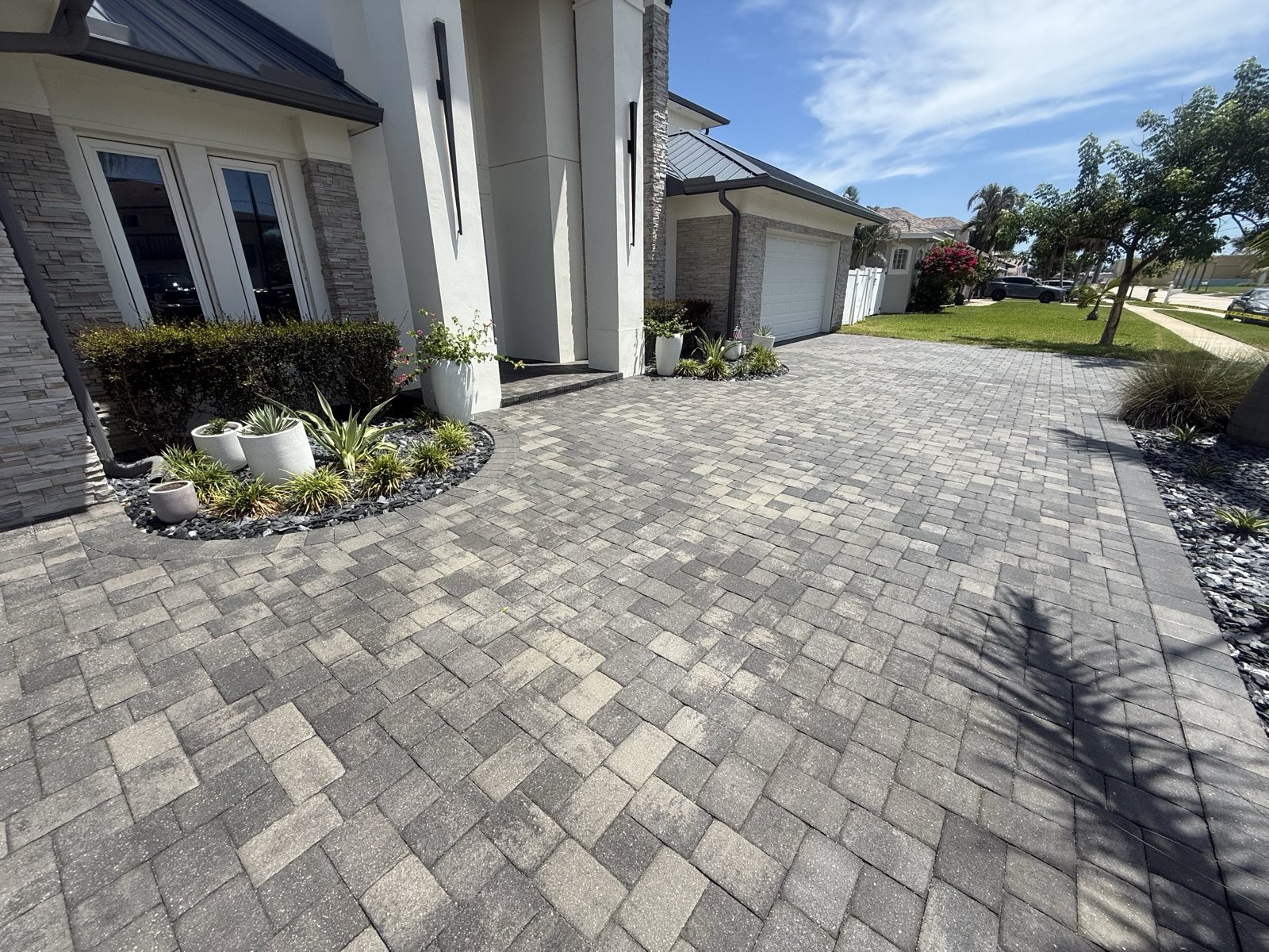 Completed paver and turf installation by Groundworks, Brevard County