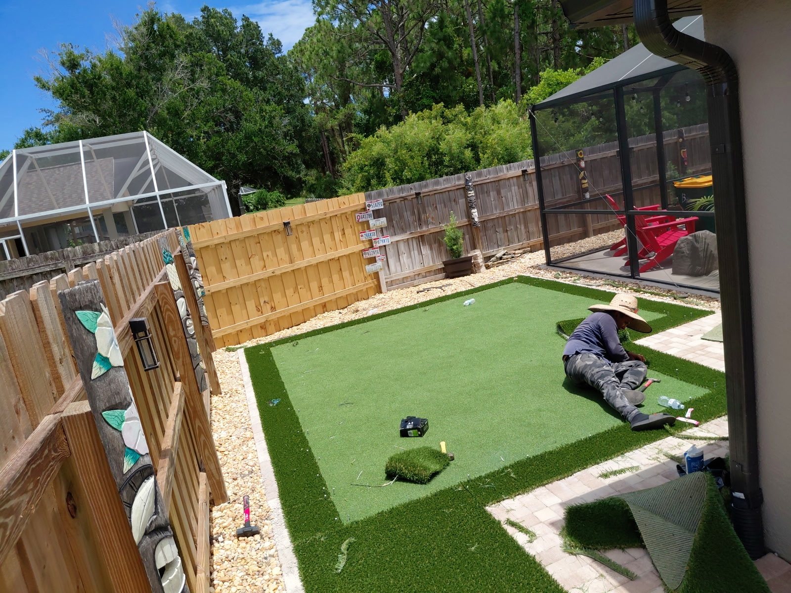 Completed paver and turf installation by Groundworks, Brevard County