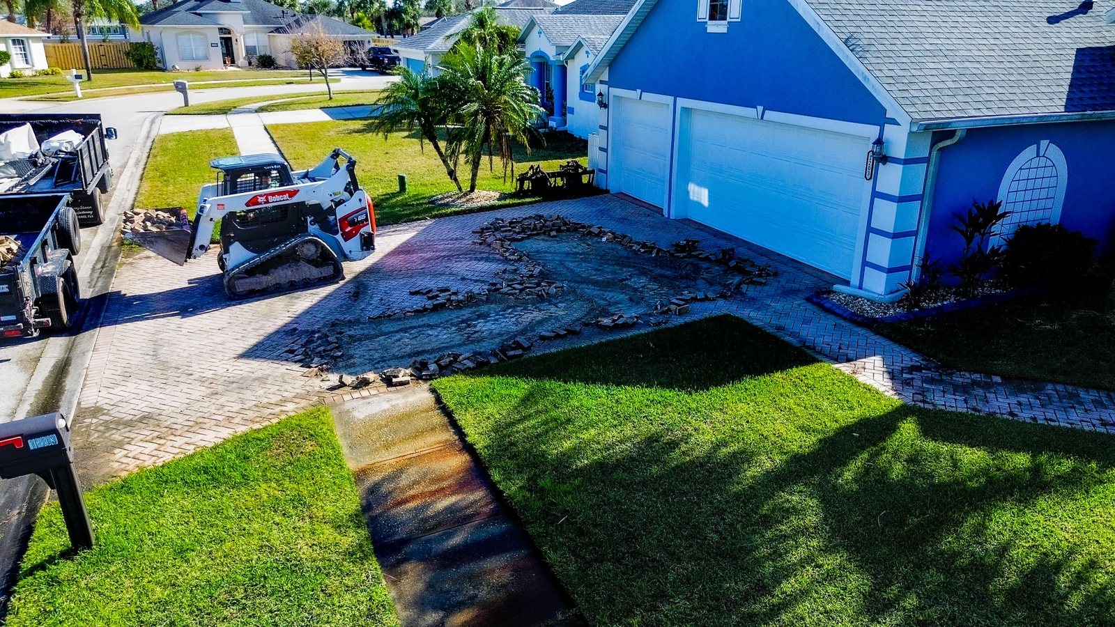 Completed paver and turf installation by Groundworks, Brevard County