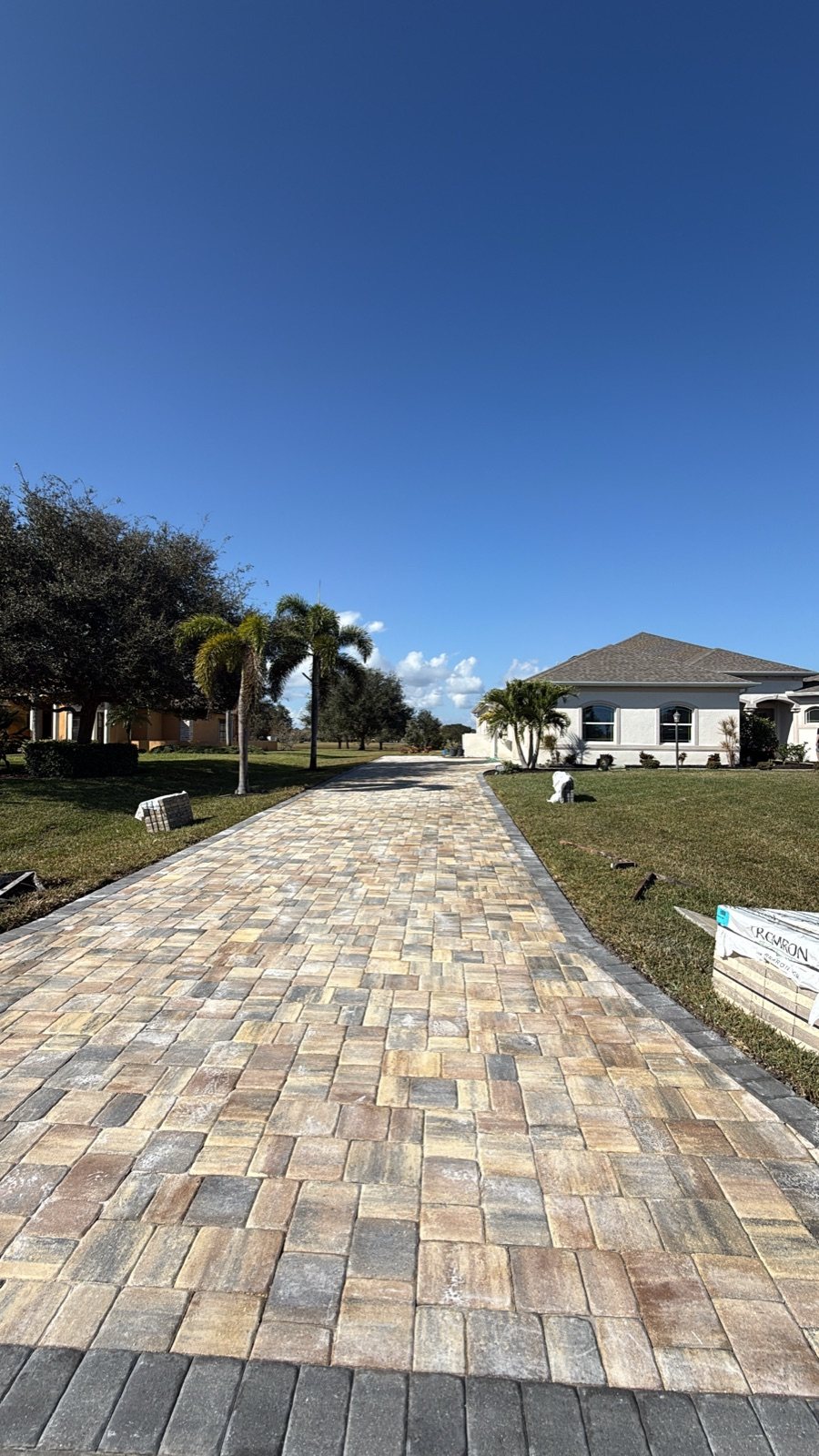 Completed paver and turf installation by Groundworks, Brevard County