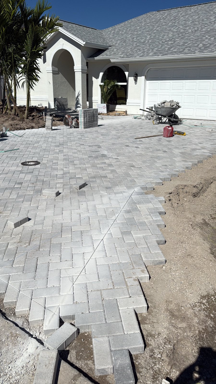 Completed paver and turf installation by Groundworks, Brevard County