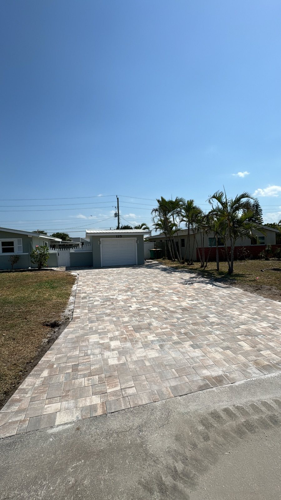 Completed paver and turf installation by Groundworks, Brevard County