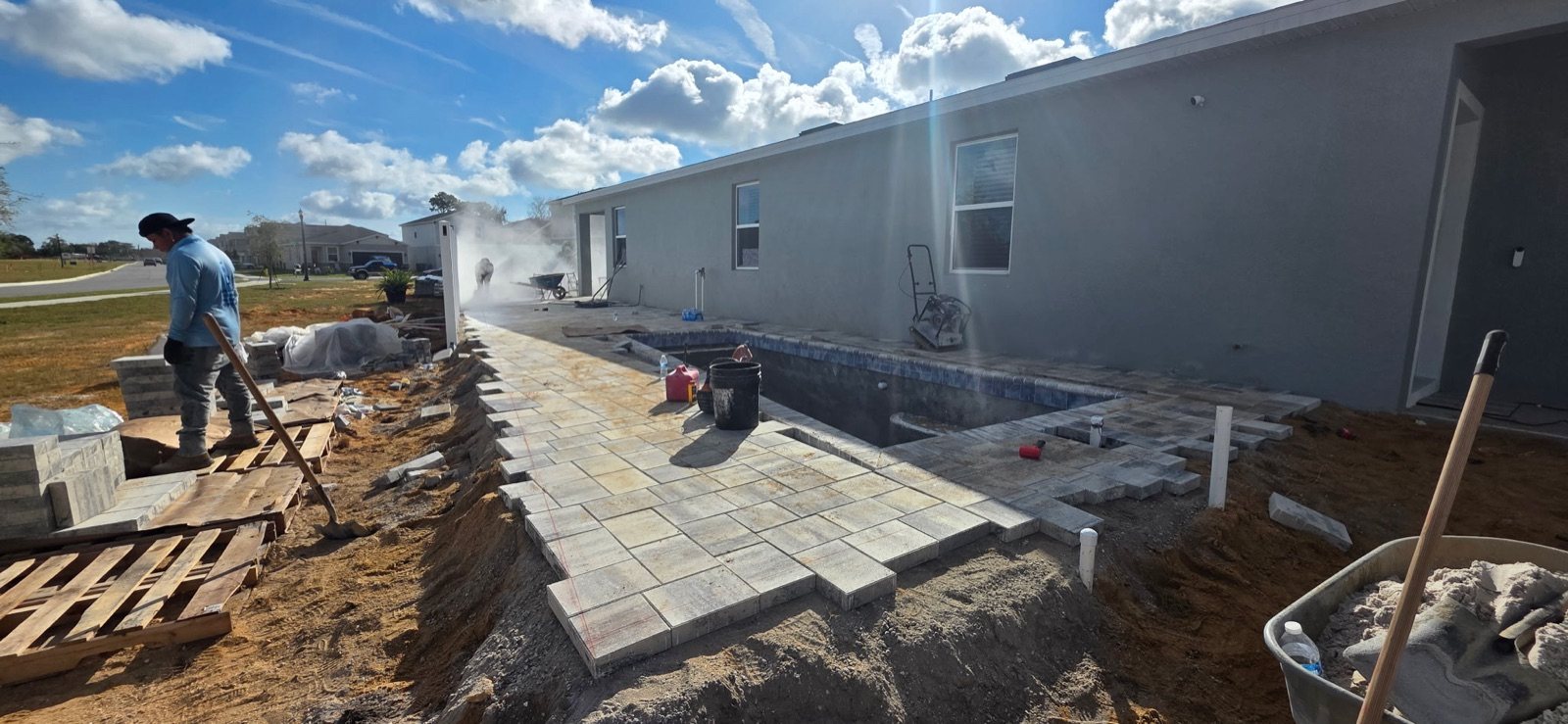 Completed paver and turf installation by Groundworks, Brevard County
