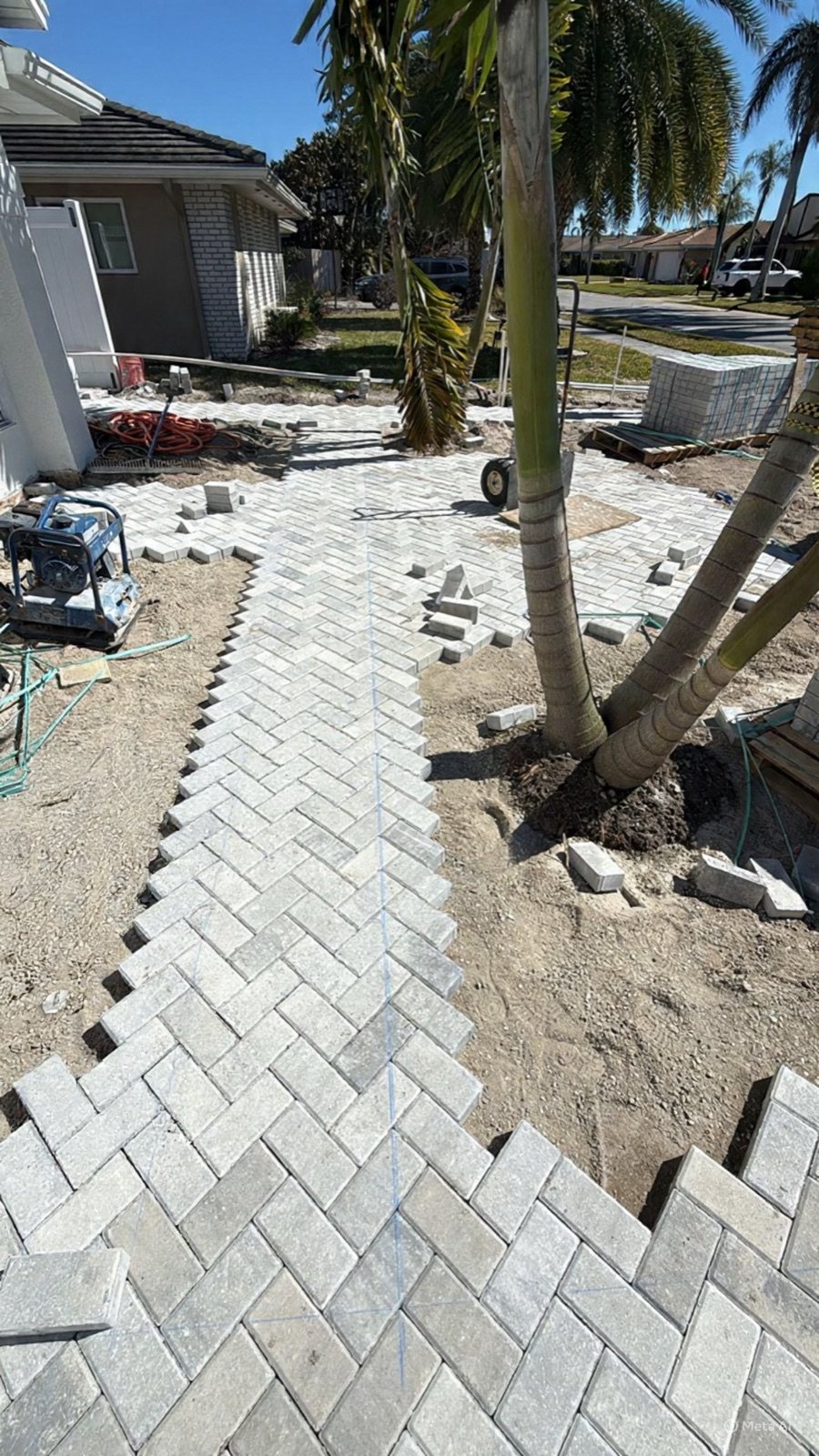 Completed paver and turf installation by Groundworks, Brevard County