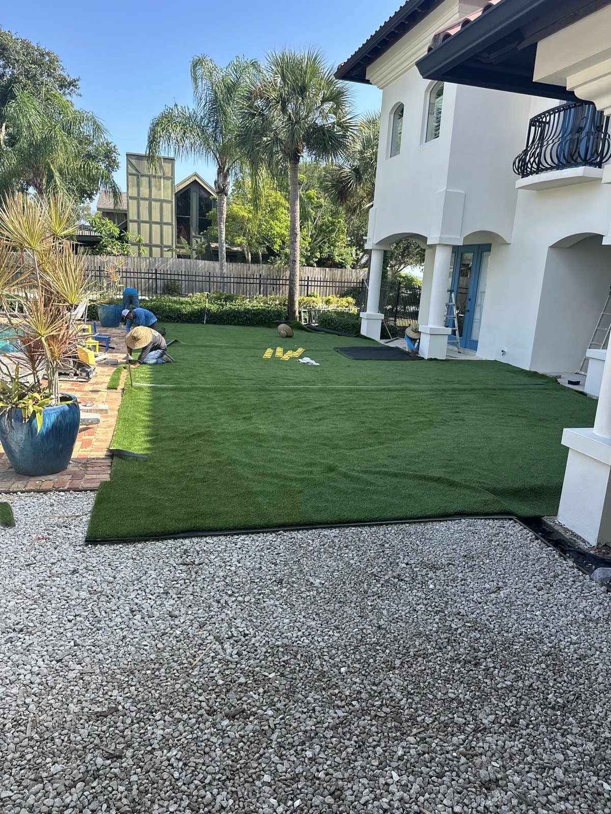 Completed paver and turf installation by Groundworks, Brevard County