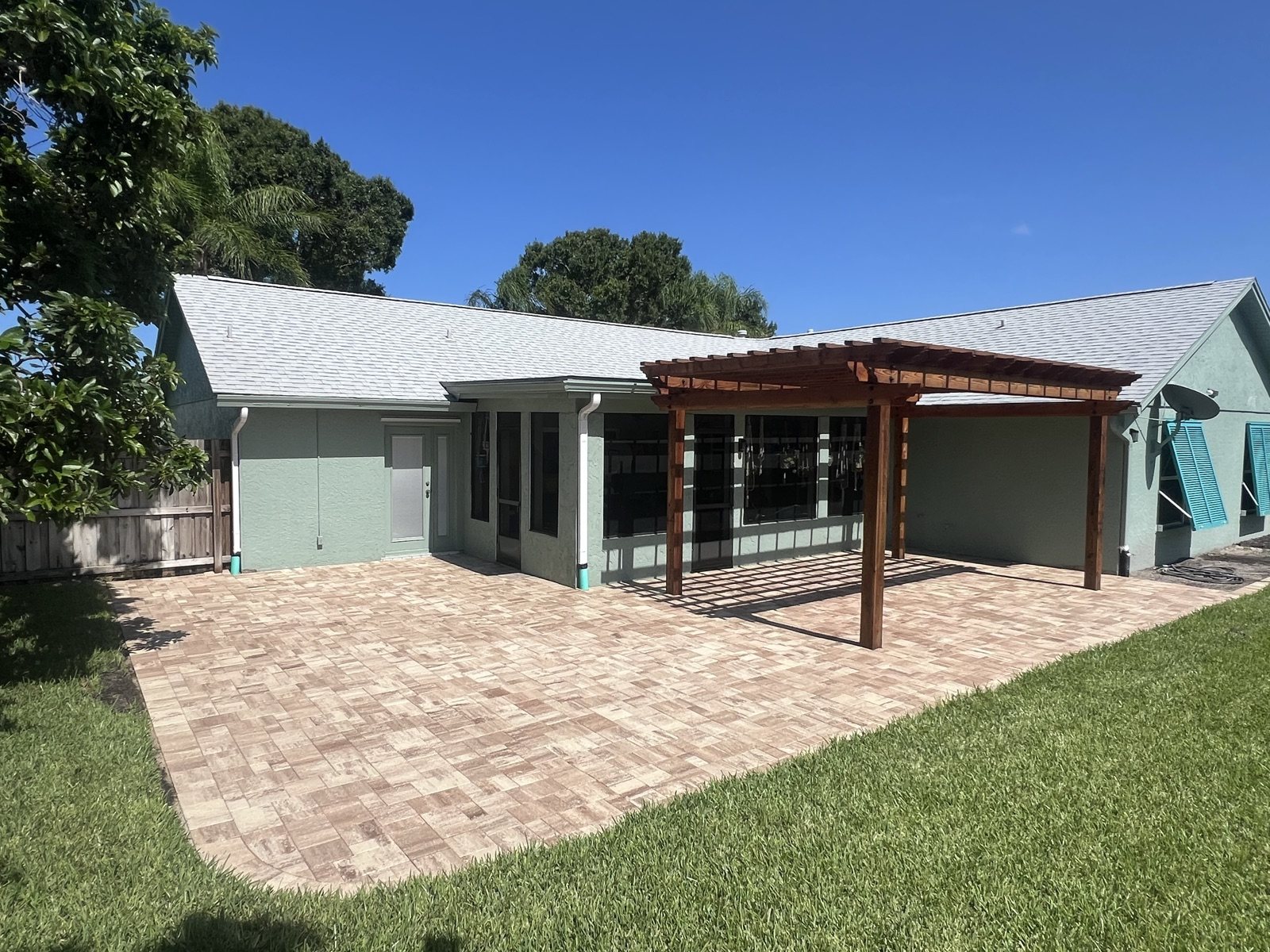 Completed paver and turf installation by Groundworks, Brevard County