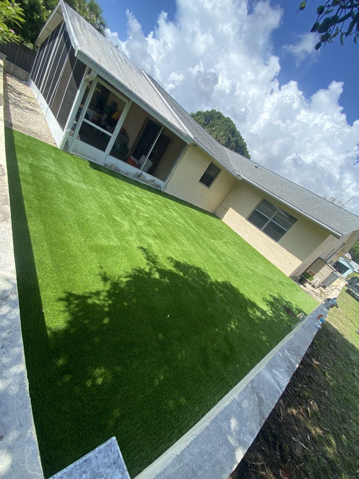 Completed paver and turf installation by Groundworks, Brevard County