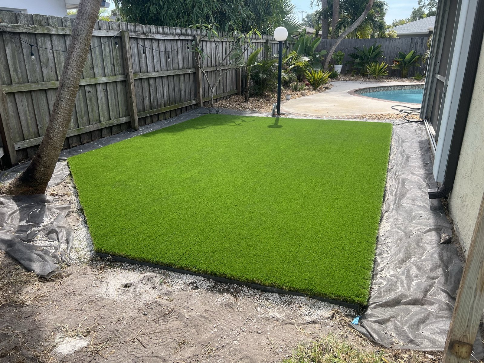 Completed paver and turf installation by Groundworks, Brevard County
