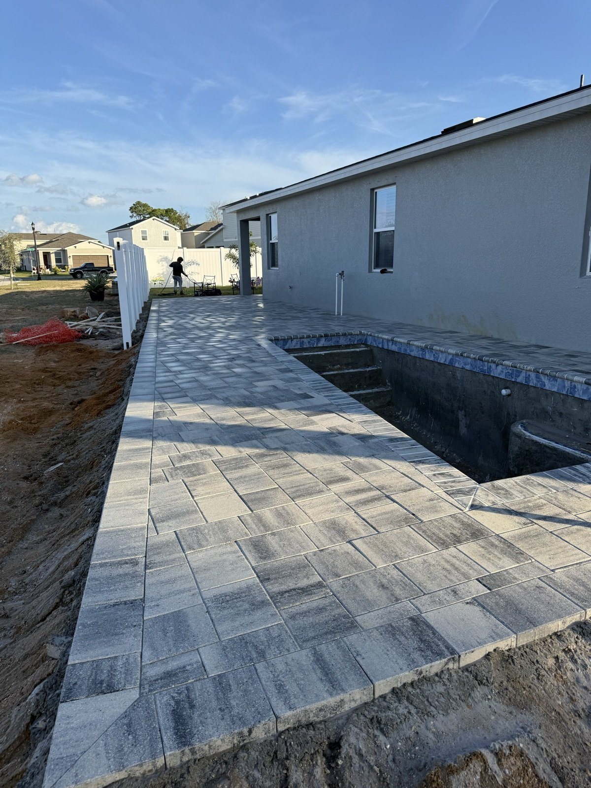 Completed paver and turf installation by Groundworks, Brevard County