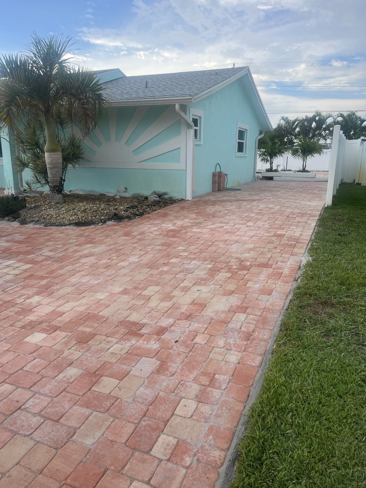 Completed paver and turf installation by Groundworks, Brevard County