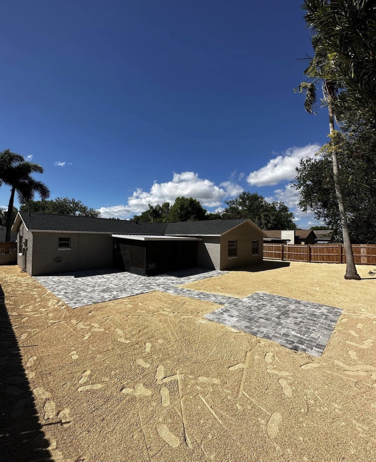 Completed paver and turf installation by Groundworks, Brevard County