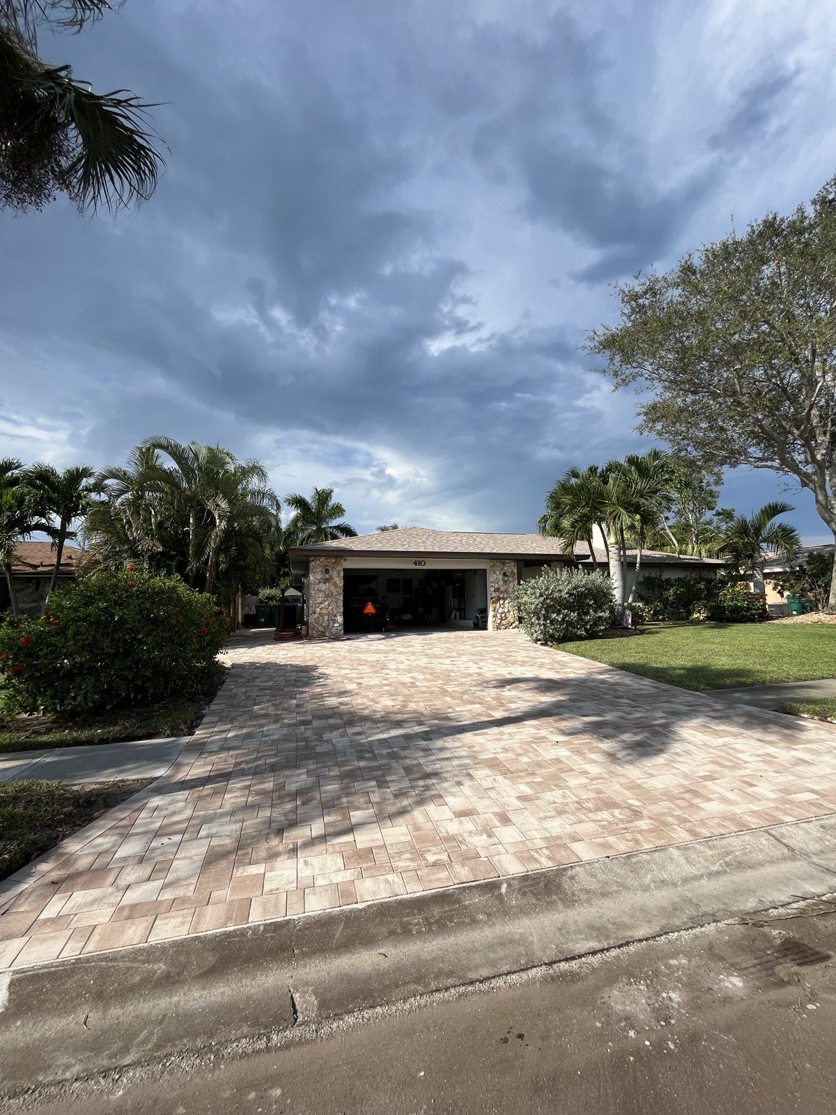 Completed paver and turf installation by Groundworks, Brevard County
