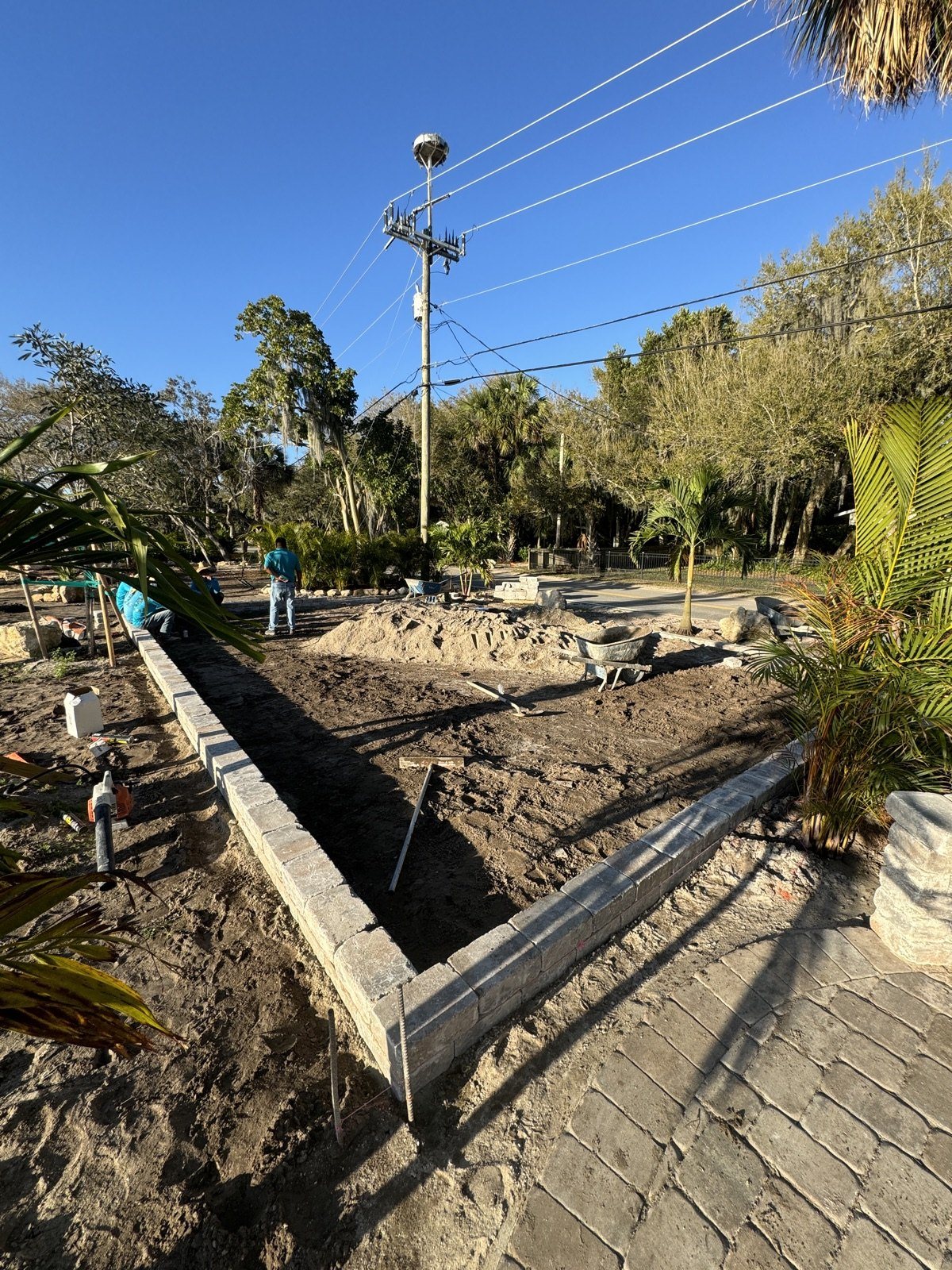 Completed paver and turf installation by Groundworks, Brevard County