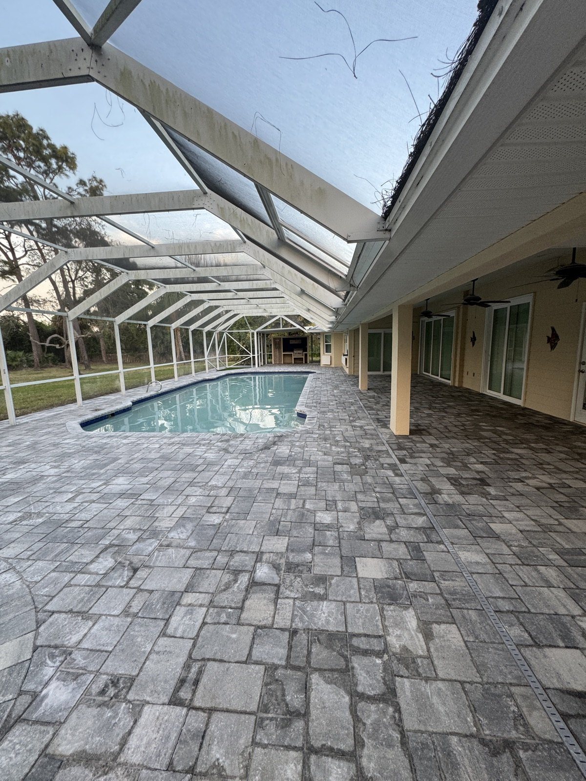 Completed paver and turf installation by Groundworks, Brevard County