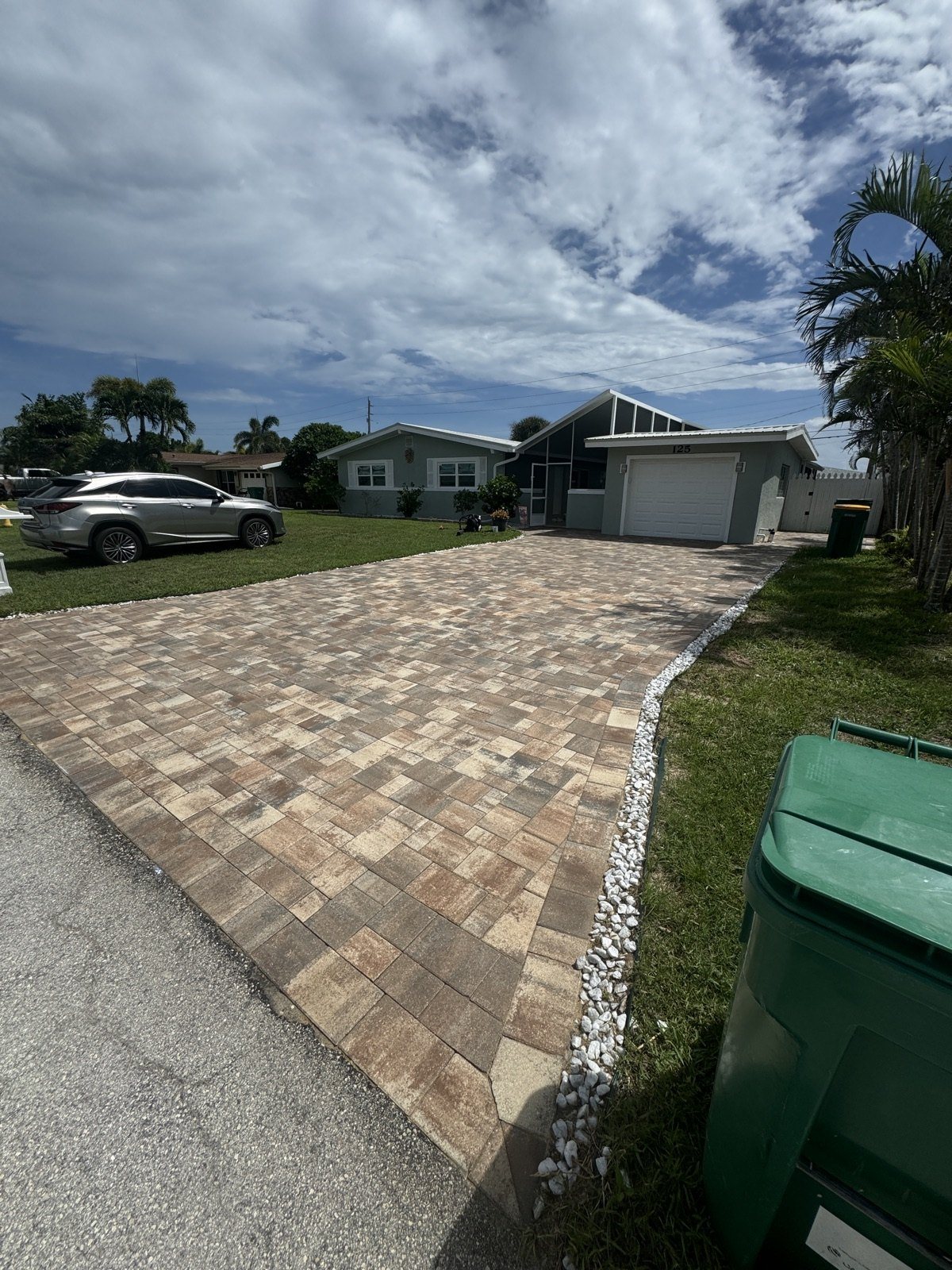 Completed paver and turf installation by Groundworks, Brevard County