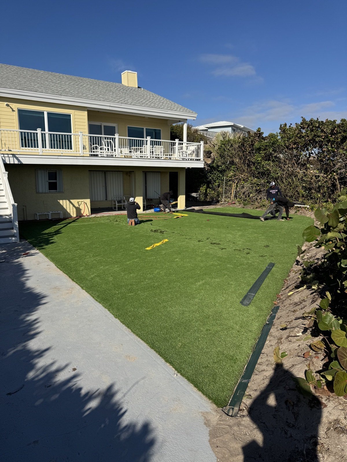 Completed paver and turf installation by Groundworks, Brevard County