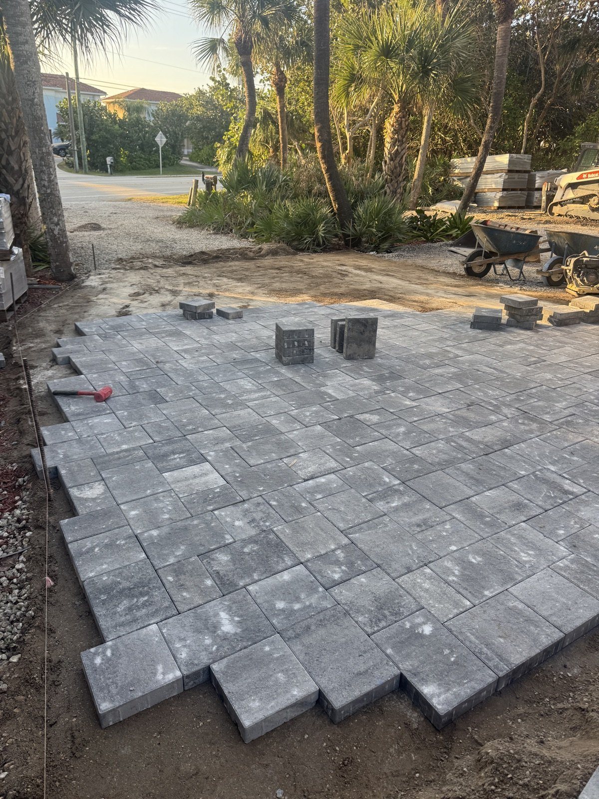Completed paver and turf installation by Groundworks, Brevard County