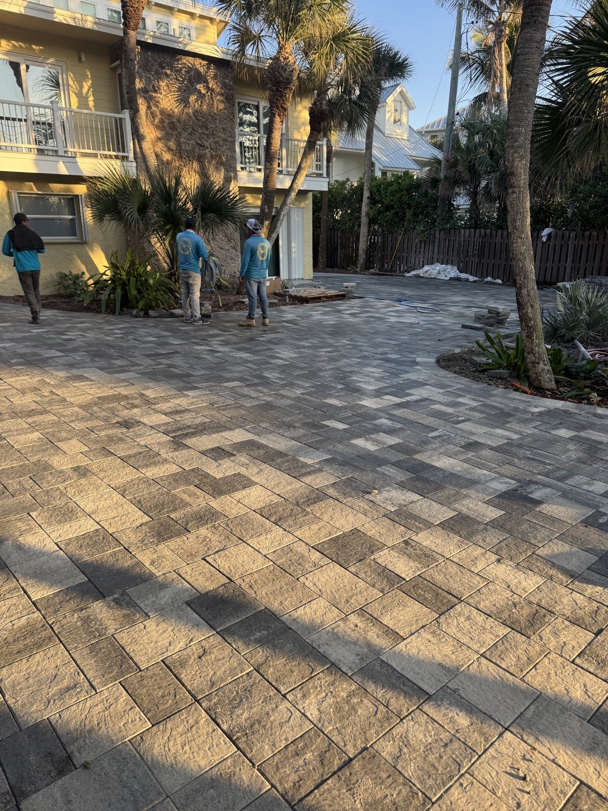 Completed paver and turf installation by Groundworks, Brevard County
