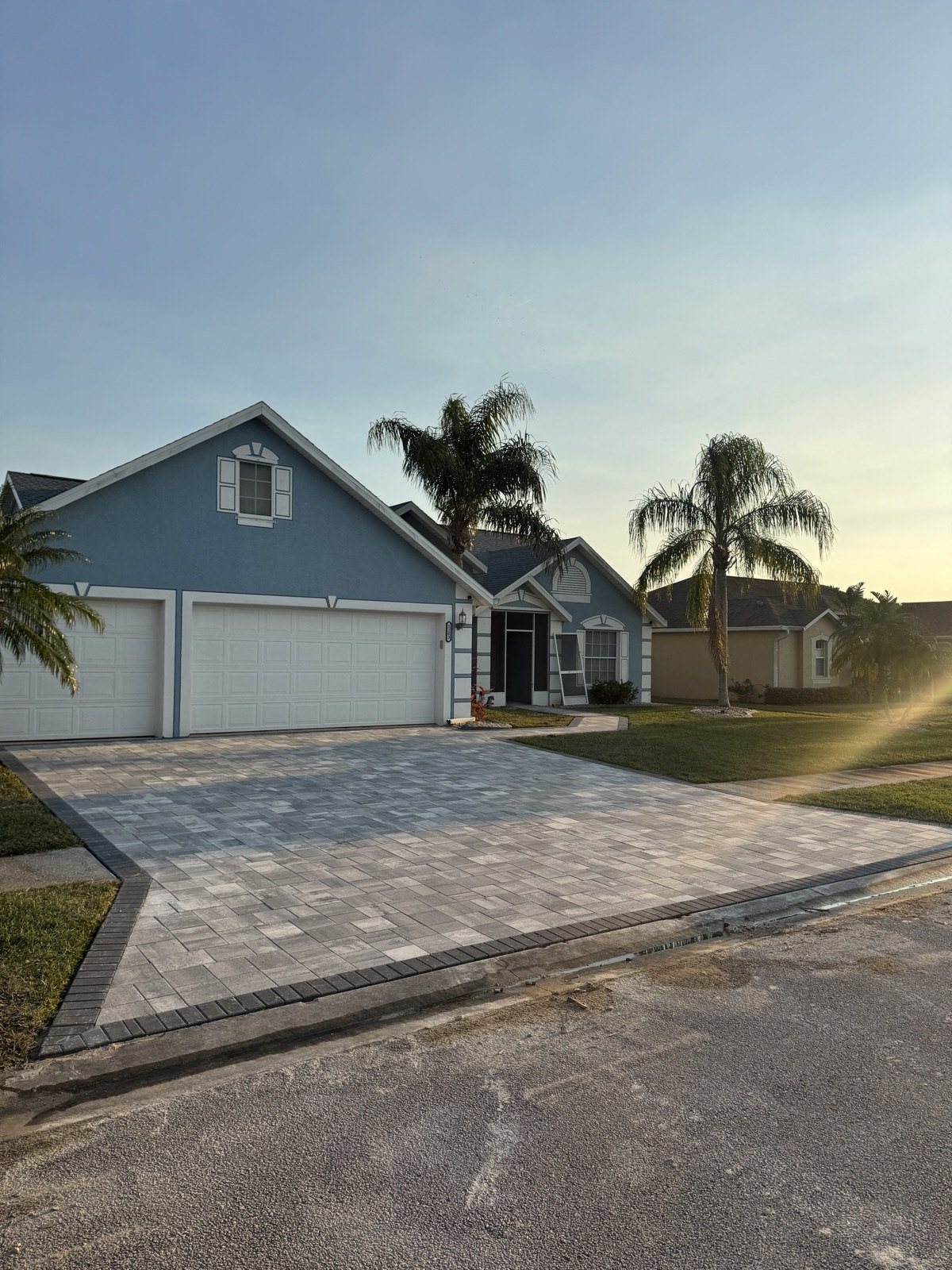Completed paver and turf installation by Groundworks, Brevard County