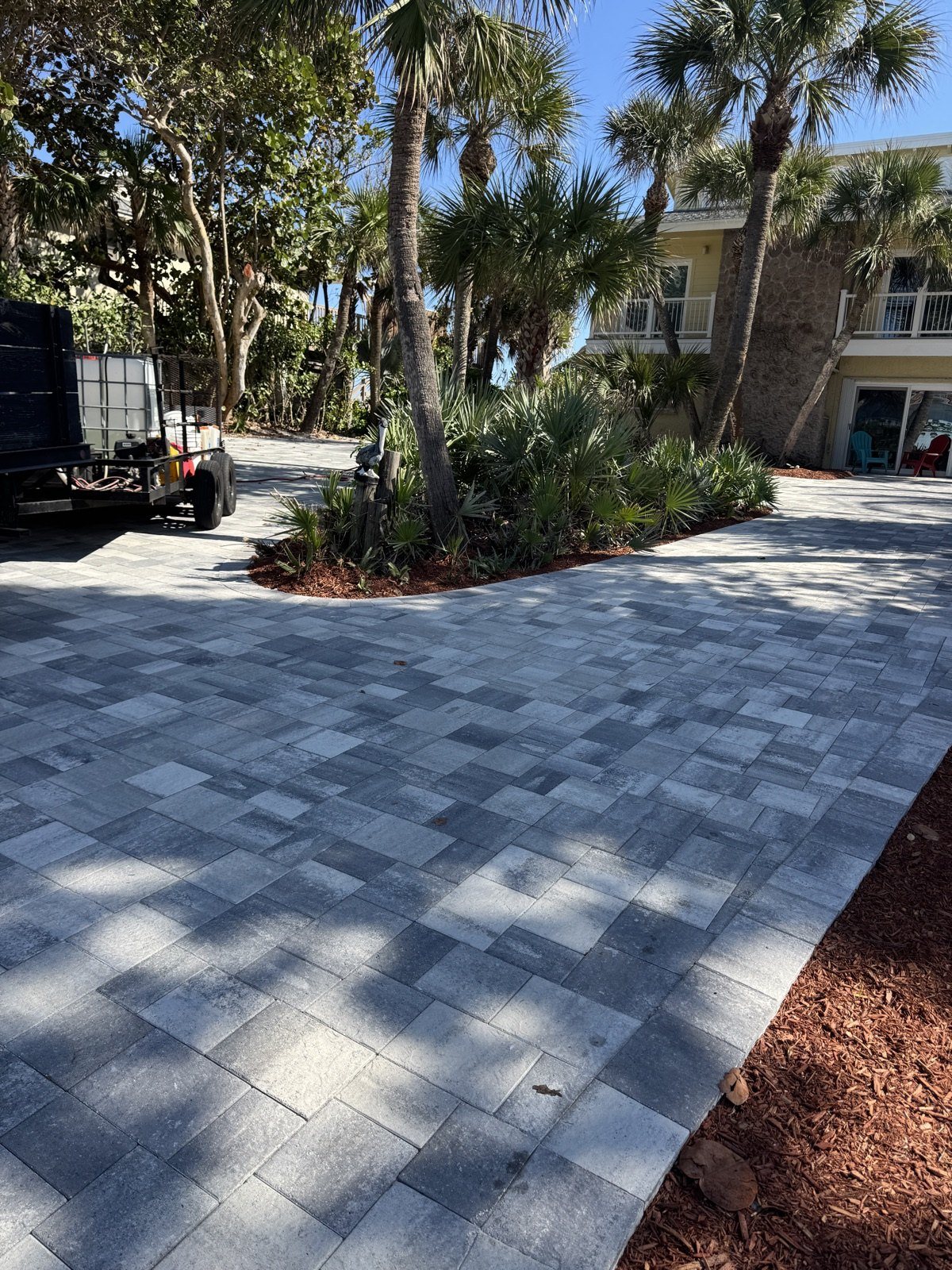 Completed paver and turf installation by Groundworks, Brevard County