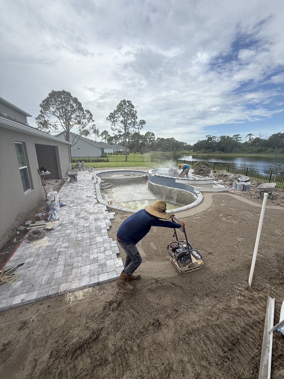Completed paver and turf installation by Groundworks, Brevard County