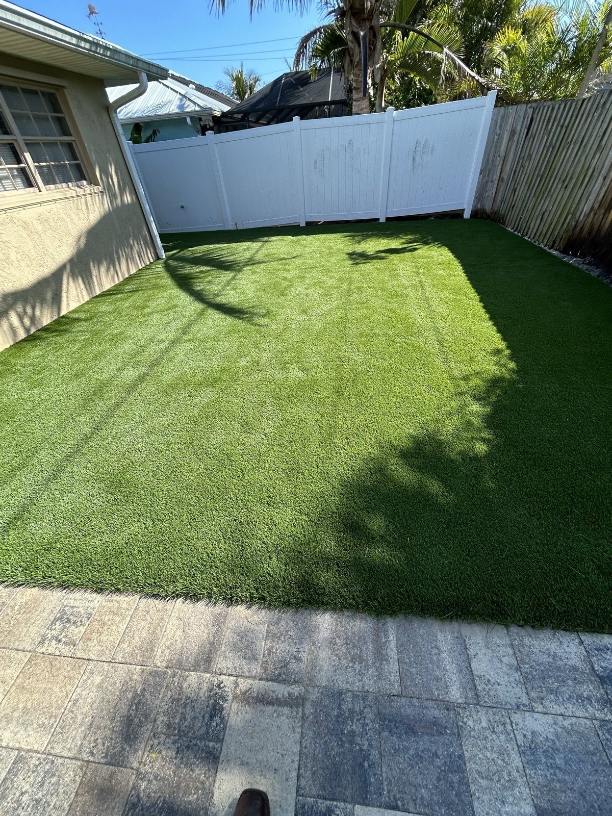 Completed paver and turf installation by Groundworks, Brevard County