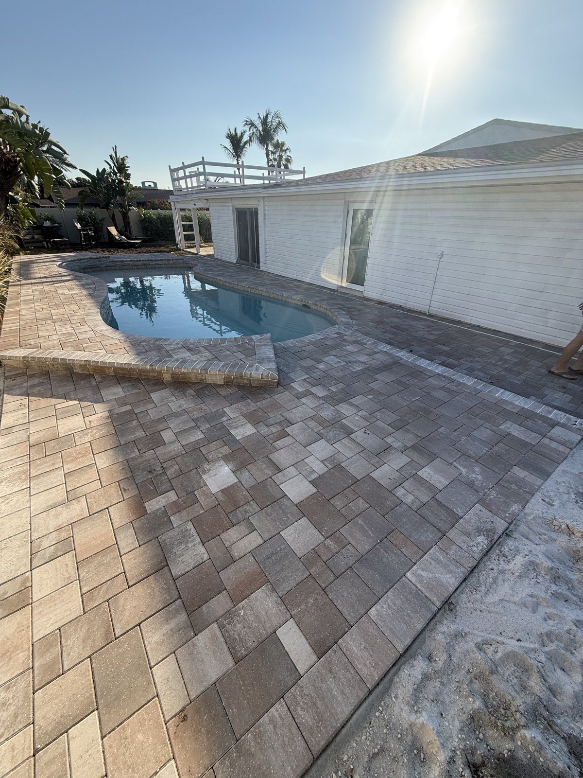 Completed paver and turf installation by Groundworks, Brevard County