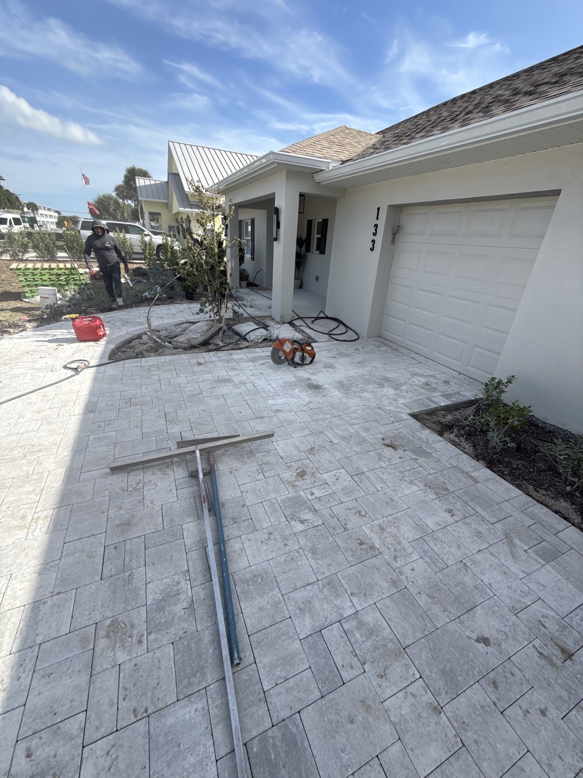 Completed paver and turf installation by Groundworks, Brevard County