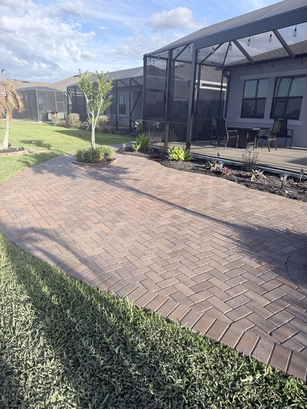 Paver surface cleaned and sealed by Groundworks, Brevard County