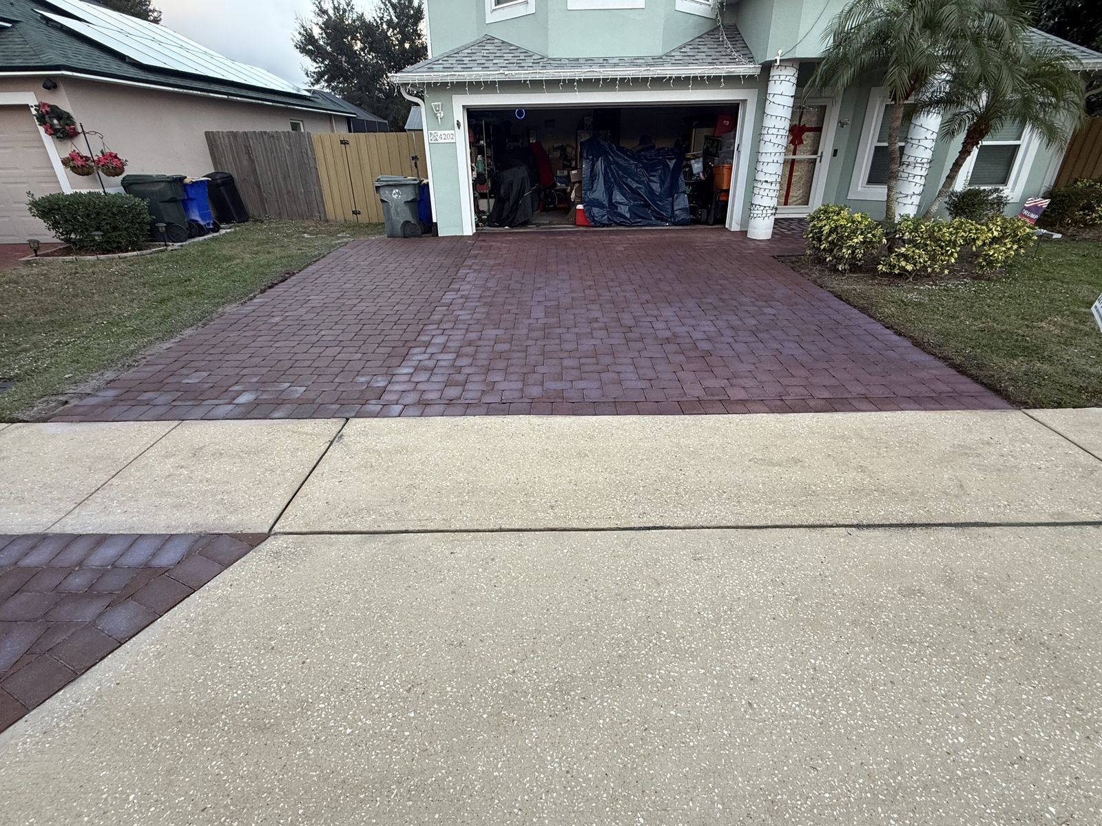 Paver surface cleaned and sealed by Groundworks, Brevard County