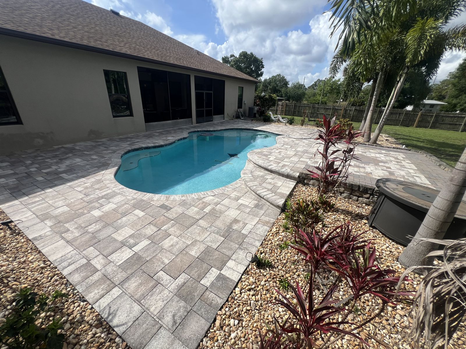 Paver surface cleaned and sealed by Groundworks, Brevard County