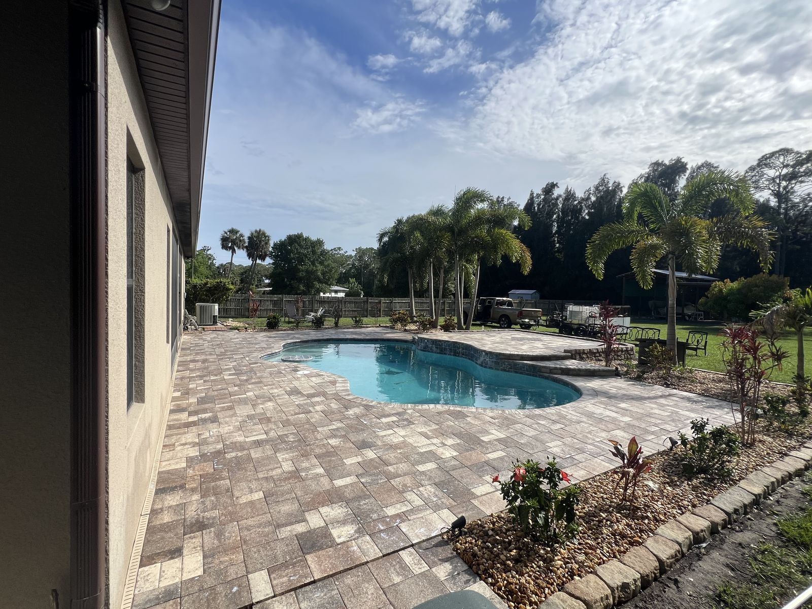 Paver surface cleaned and sealed by Groundworks, Brevard County