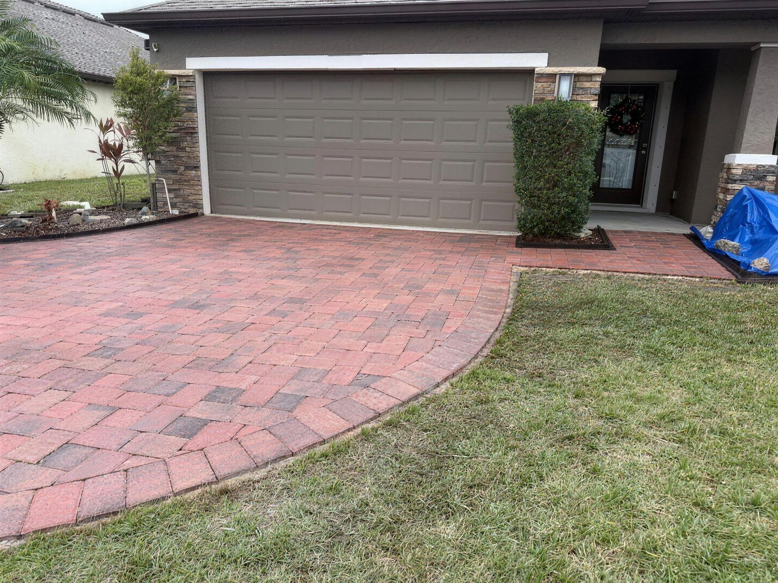 Paver surface cleaned and sealed by Groundworks, Brevard County