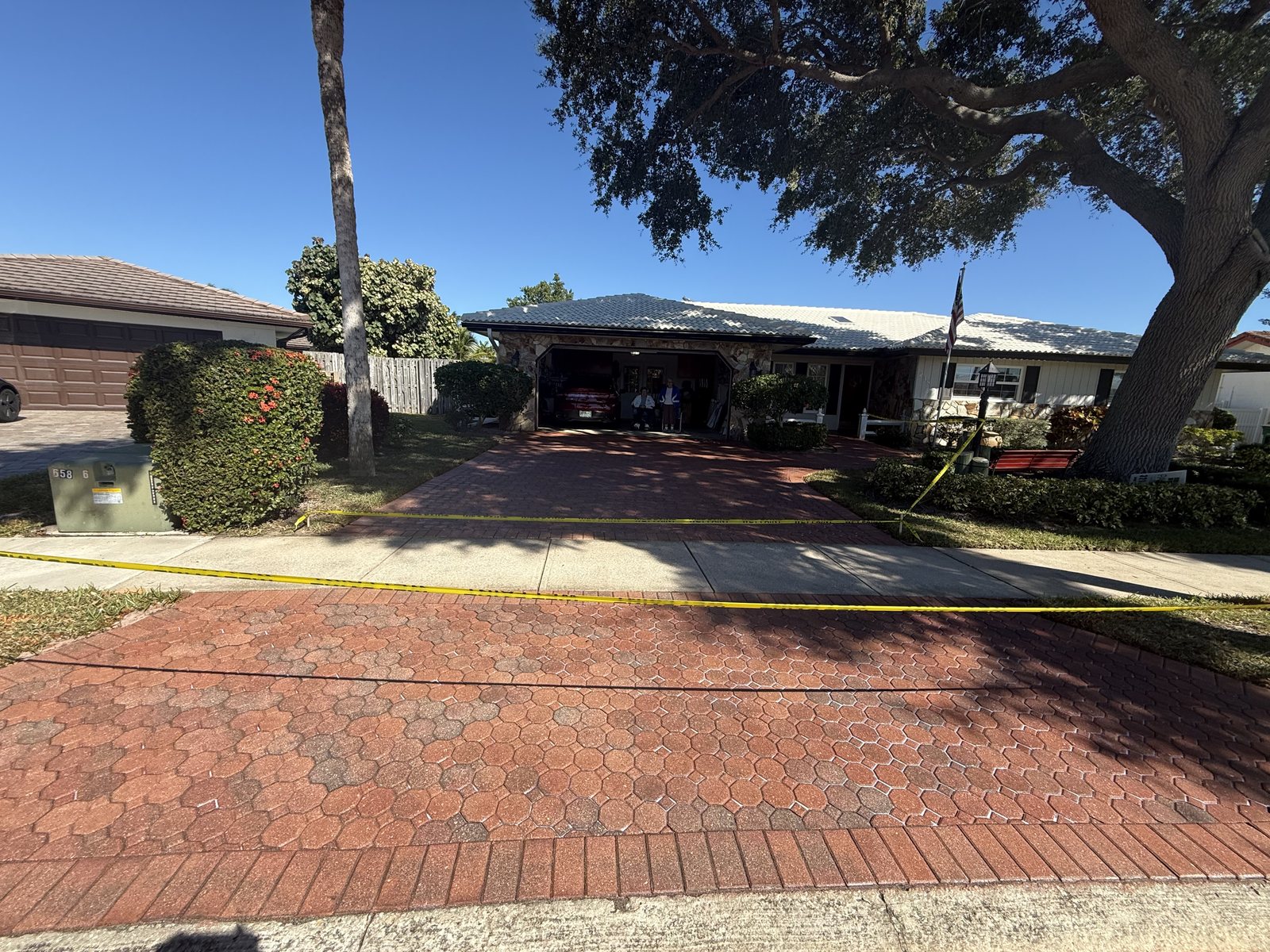 Paver surface cleaned and sealed by Groundworks, Brevard County
