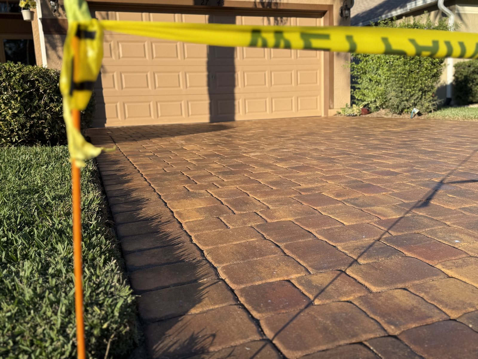 Paver surface cleaned and sealed by Groundworks, Brevard County