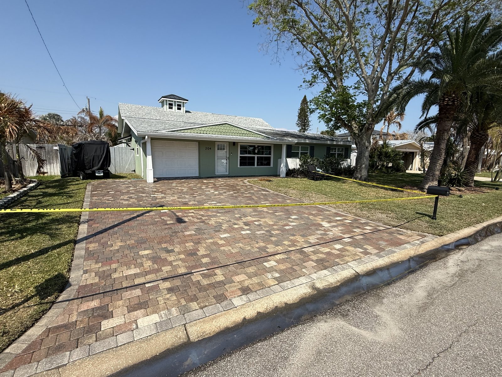 Paver surface cleaned and sealed by Groundworks, Brevard County
