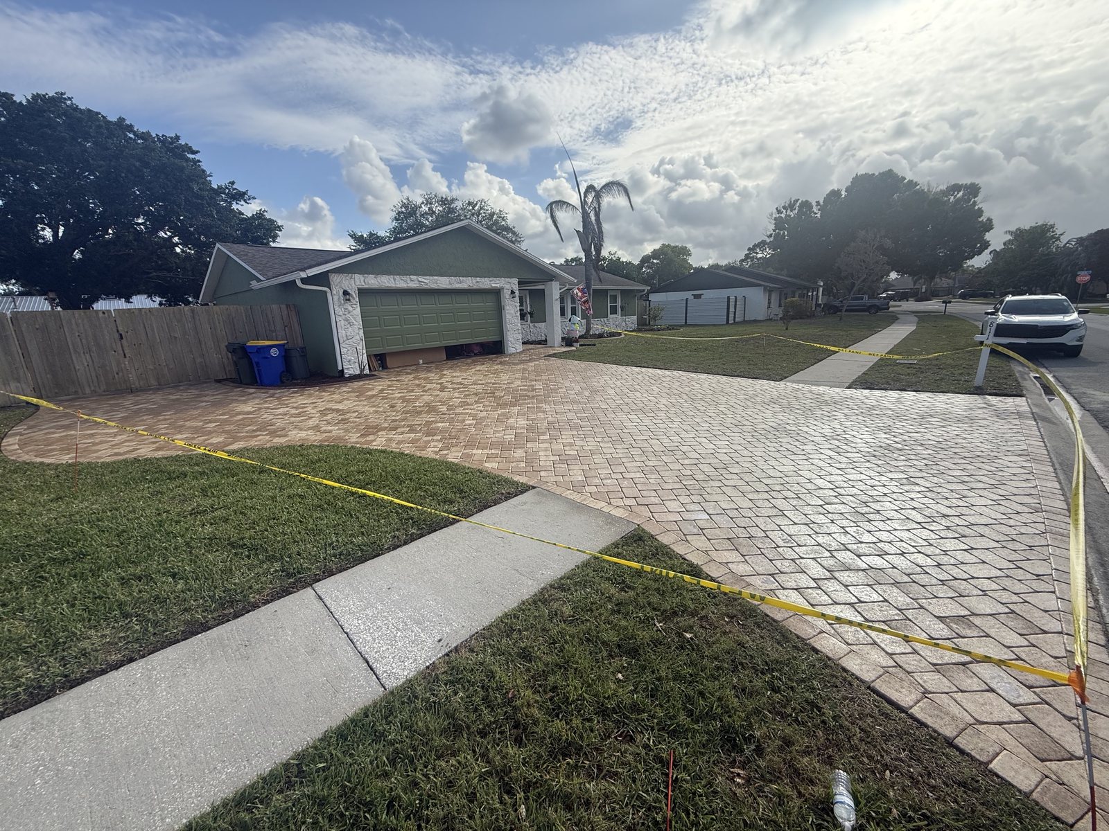 Paver surface cleaned and sealed by Groundworks, Brevard County