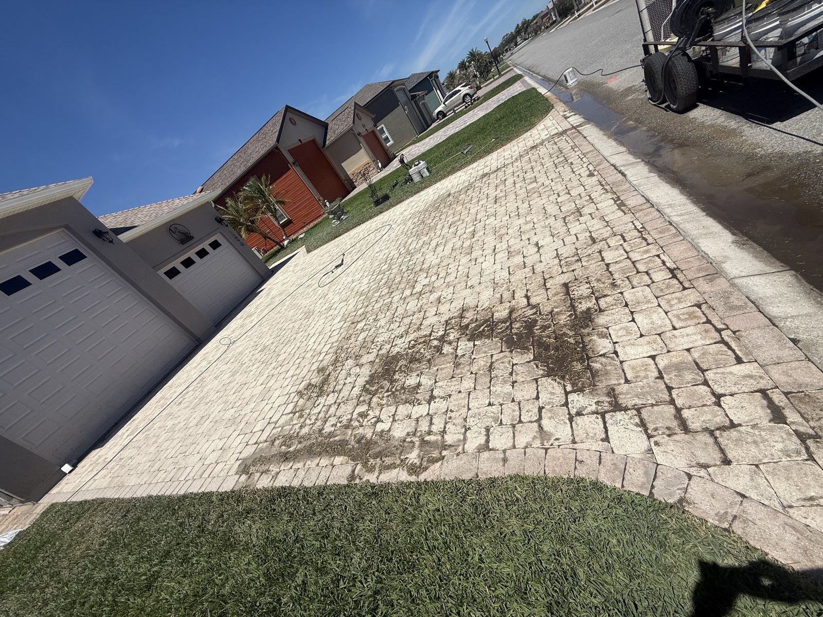 Paver surface cleaned and sealed by Groundworks, Brevard County