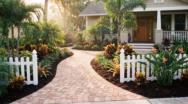 Design concept render of a paver or turf project — AI visualization, not a completed job