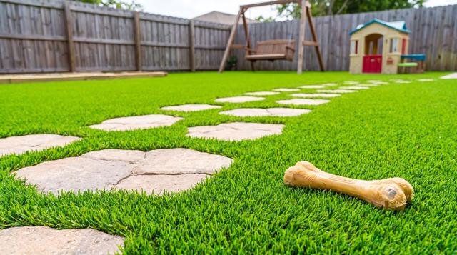 Design concept render of a paver or turf project — AI visualization, not a completed job