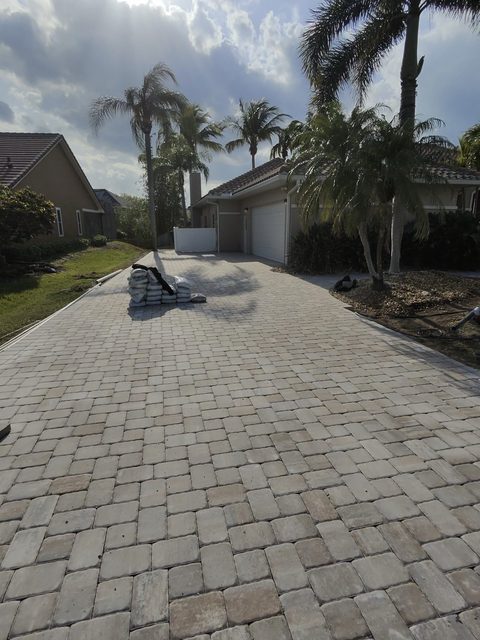 Completed paver and turf installation by Groundworks, Brevard County
