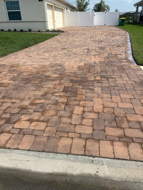 Completed paver and turf installation by Groundworks, Brevard County