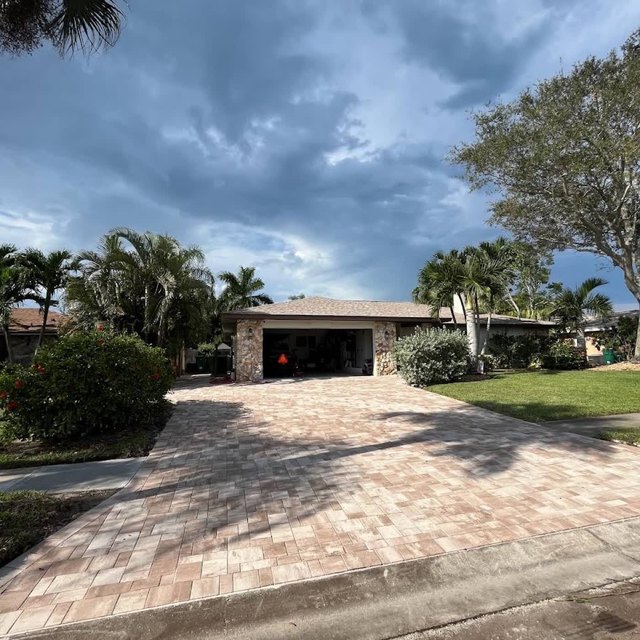Completed paver and turf installation by Groundworks, Brevard County